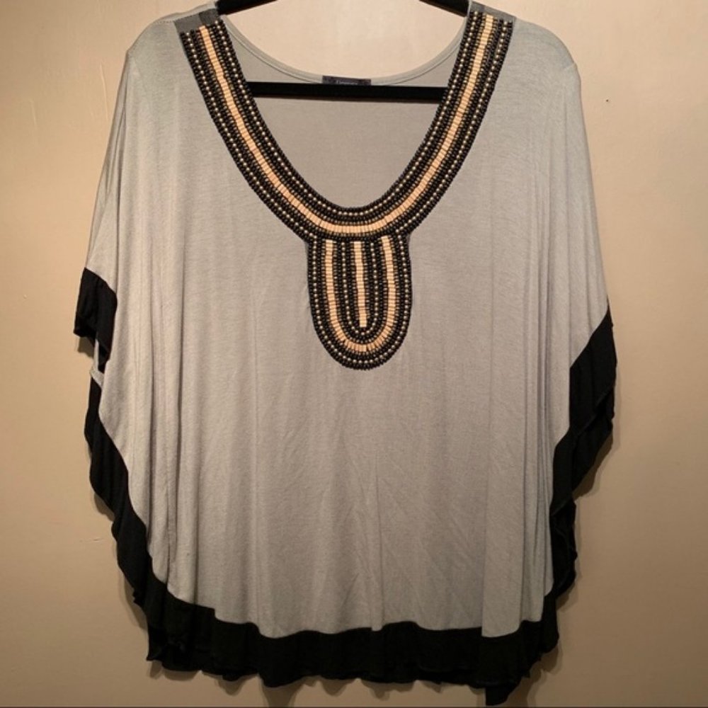 LIMONATA Beaded Wing-Armed Top Size XL